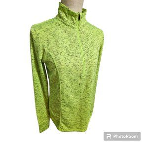 Xersion Womens Size Med. Neon Yellow Performance Stretch Top. Thumb Holes